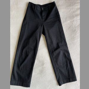 Paige “Nellie” Black Wide Leg Crop Jeans